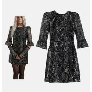 NWT Vampire’s Wife H&M Collab Black Lace Mini Dress Sz L (US)